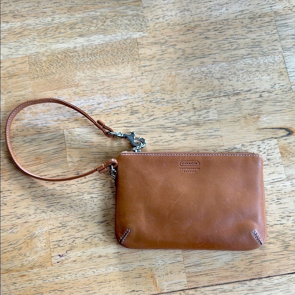 Coach Light Brown Leather Wristlet